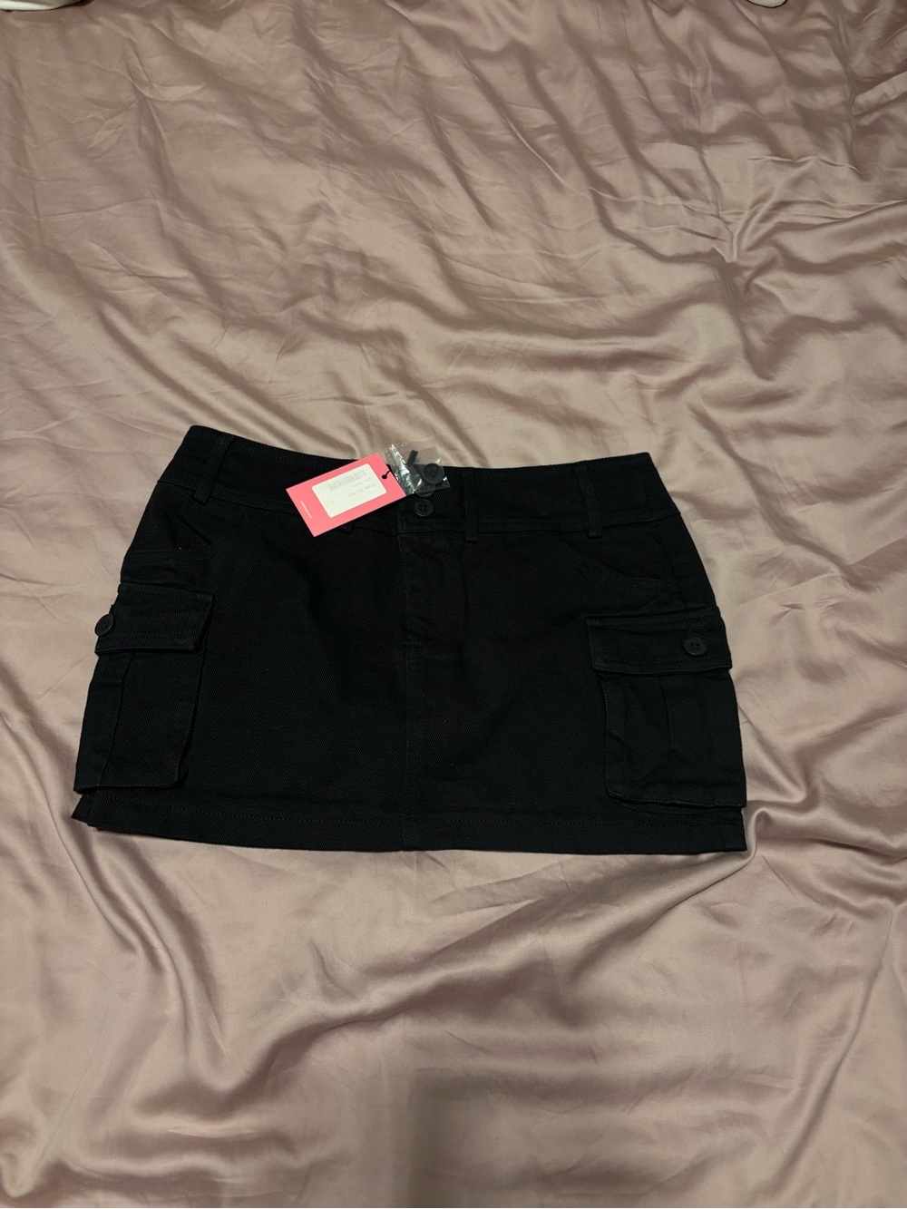 Edikted Black Skirt with Pink Label Detail